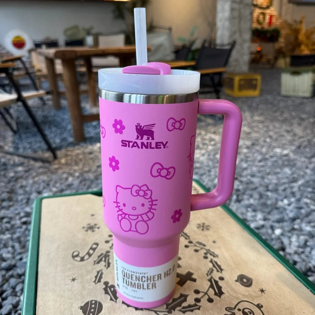 Stanley Quencher H2.0 Tumbler with Handle and Straw 40 oz Flowstate 3-Position Lid Cup Holder Compatible for Travel