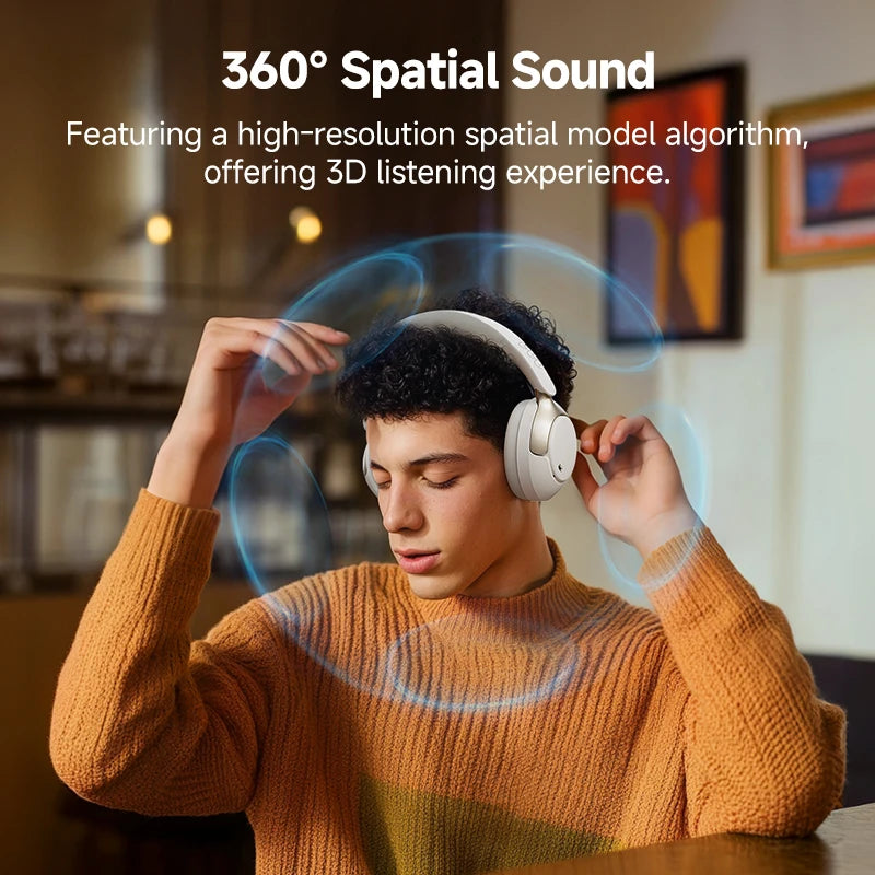 QCY H3 Pro ANC Wireless Headphone 50dB Noise Canceling Hi Res Spatial Audio Earphone LDAC Bluetooth 5.4 Over Ear Headset