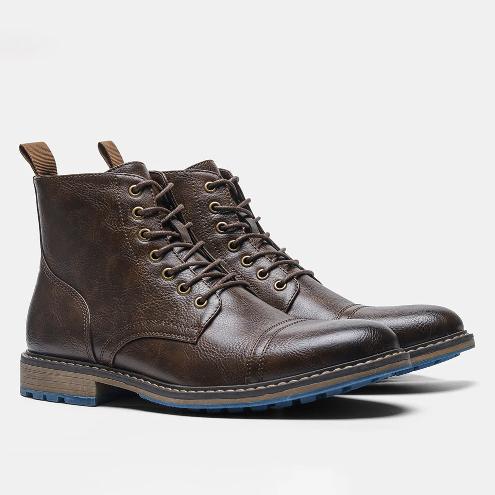 Brogue Chelsea Men Boots 2025 American Style Comfortable Fashion Leather Boots
