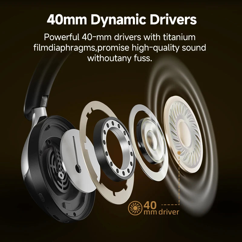 QCY H3 Pro ANC Wireless Headphone 50dB Noise Canceling Hi Res Spatial Audio Earphone LDAC Bluetooth 5.4 Over Ear Headset