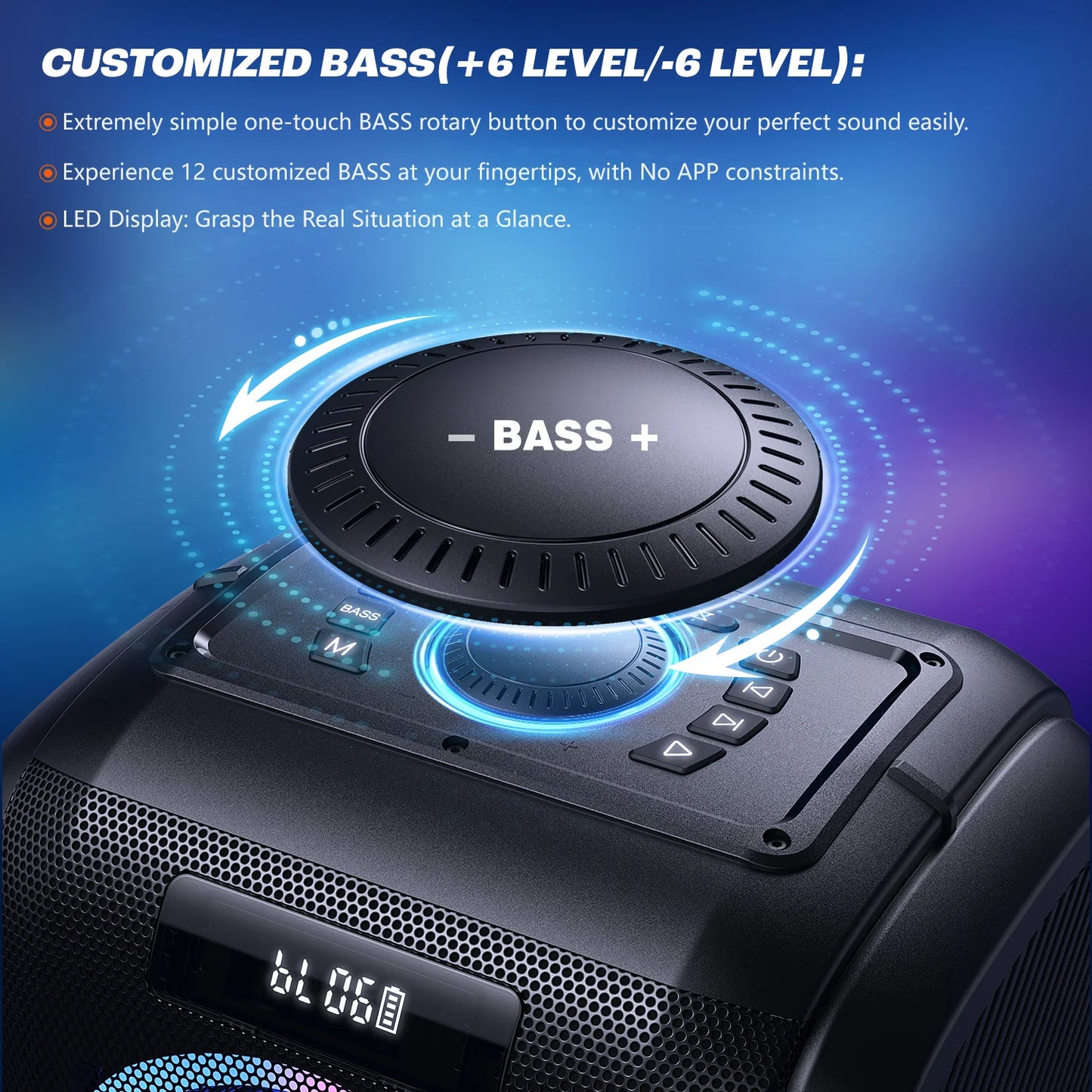 W King 250W Peak Large Bluetooth Speaker Loudest Massive 120dB 12 Custom Bass V5.3 Big Party Boombox Portable Wireless Speaker