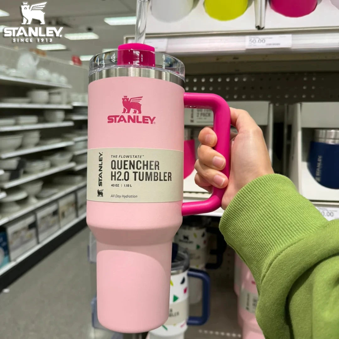 Stanley Quencher H2.0 Tumbler with Handle and Straw 40 oz Flowstate 3-Position Lid Cup Holder Compatible for Travel