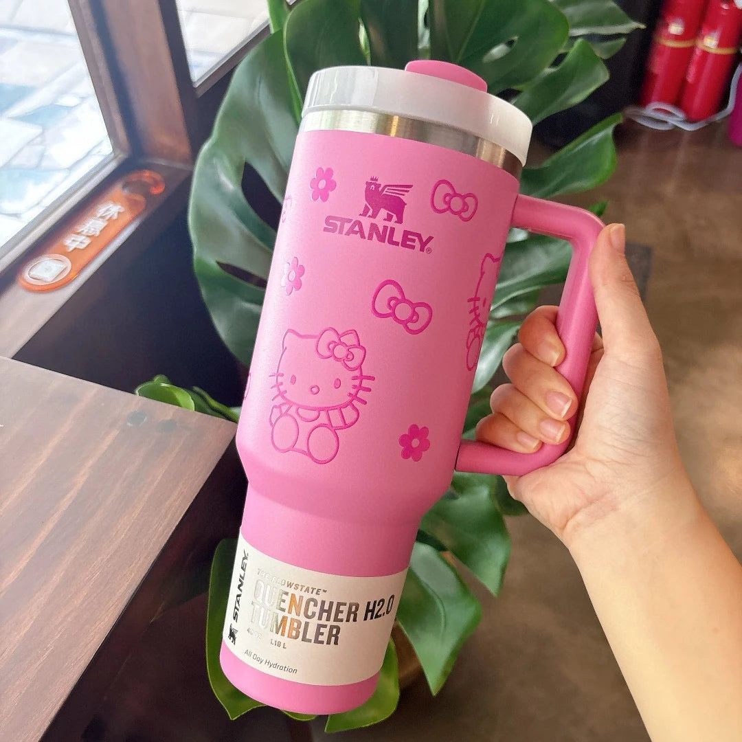 Stanley Quencher H2.0 Tumbler with Handle and Straw 40 oz Flowstate 3-Position Lid Cup Holder Compatible for Travel