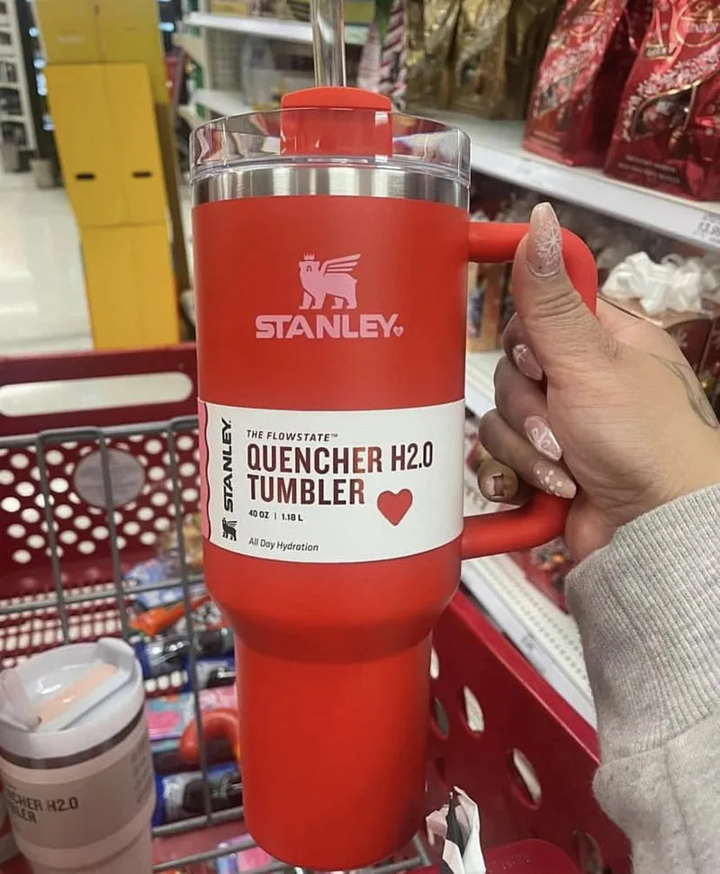 Stanley Quencher H2.0 Tumbler with Handle and Straw 40 oz Flowstate 3-Position Lid Cup Holder Compatible for Travel