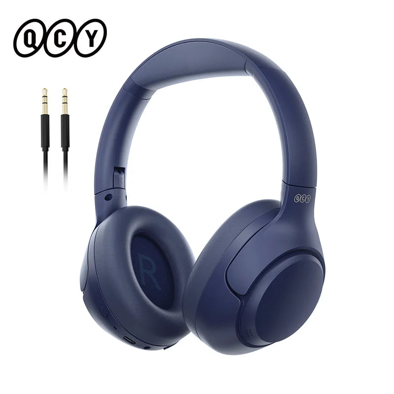 QCY H3 ANC Wireless Headphones Bluetooth 5.4 Hi Res Audio Over Ear Headset 43dB Hybrid Active Noise Cancellation Earphones 60 Hours Battery Life