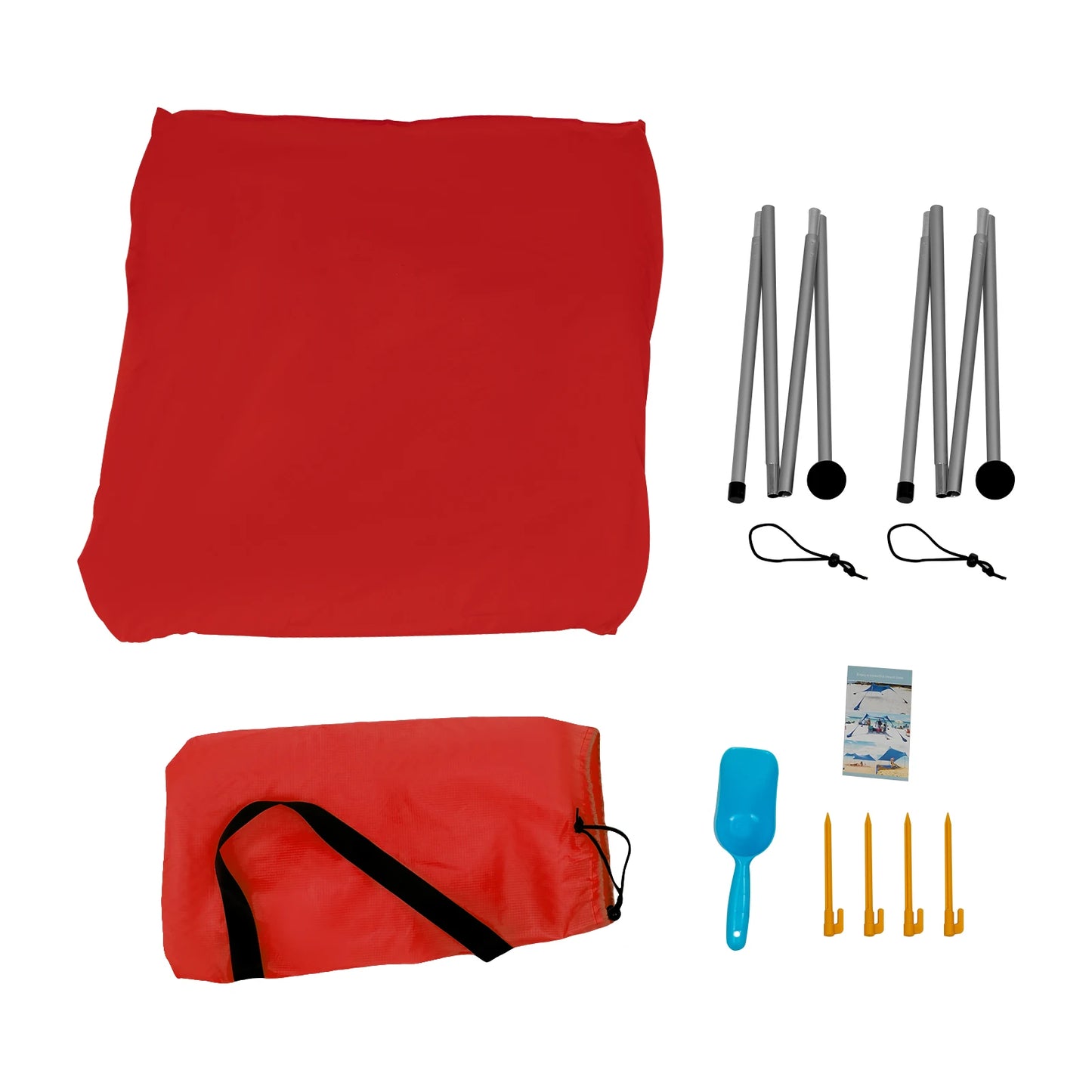 Hot Sell Portable Beach Canopy Tent Sunshade Polyester Fiber Easy Setup Outdoor Shelter for Camping Picnic Fishing Red