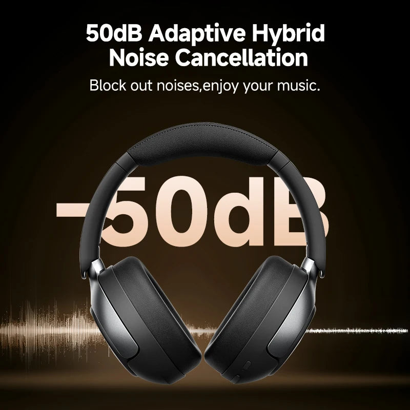 QCY H3 Pro ANC Wireless Headphone 50dB Noise Canceling Hi Res Spatial Audio Earphone LDAC Bluetooth 5.4 Over Ear Headset