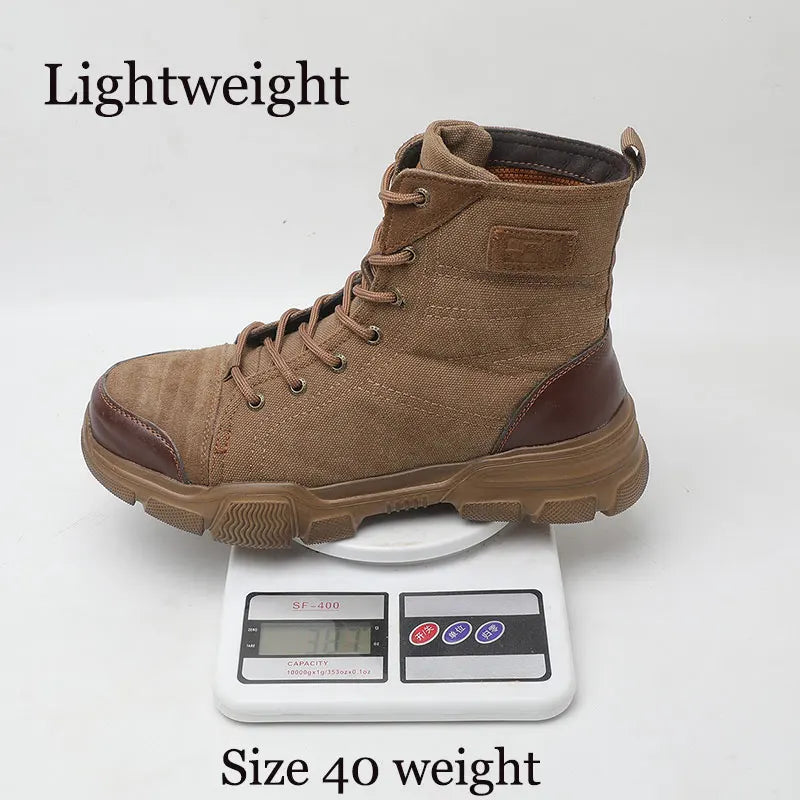 SUADEX Steel Toe Boots for Men Indestructible Work Shoes Desert Safety Footwear Size 36-48