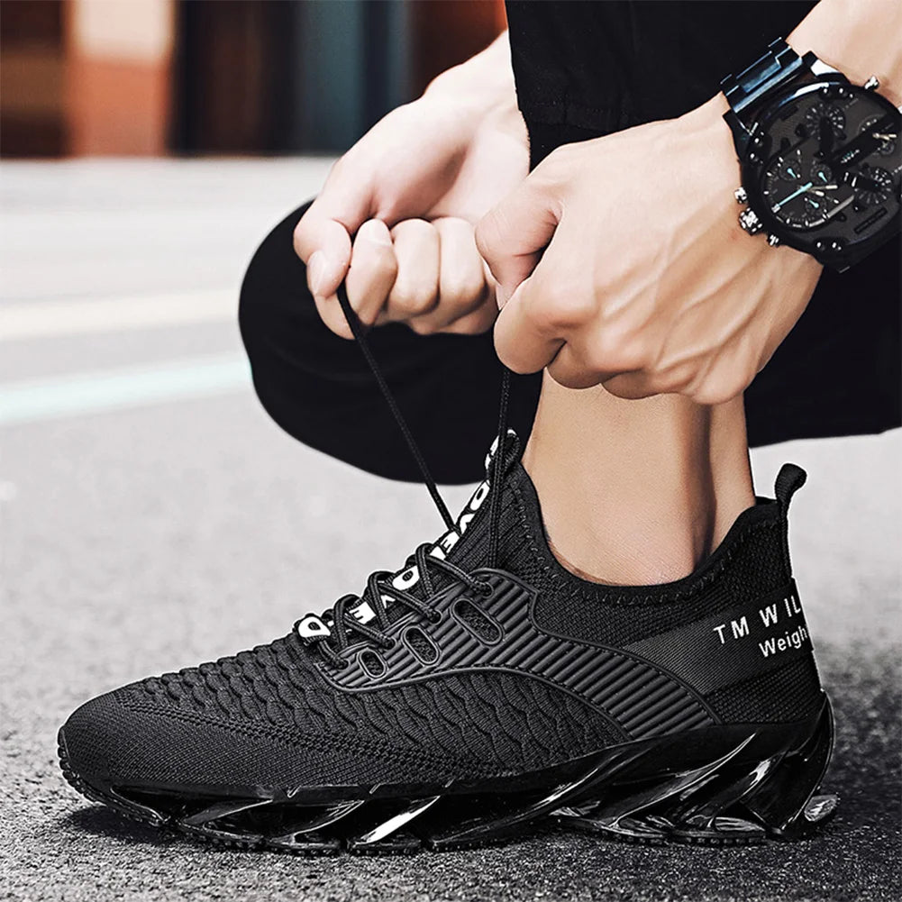 Men Mesh Walking Shoes Blade Running Shoes Breathable Tennis Sneakers Non Slip Athletic Shoes for Work Sports