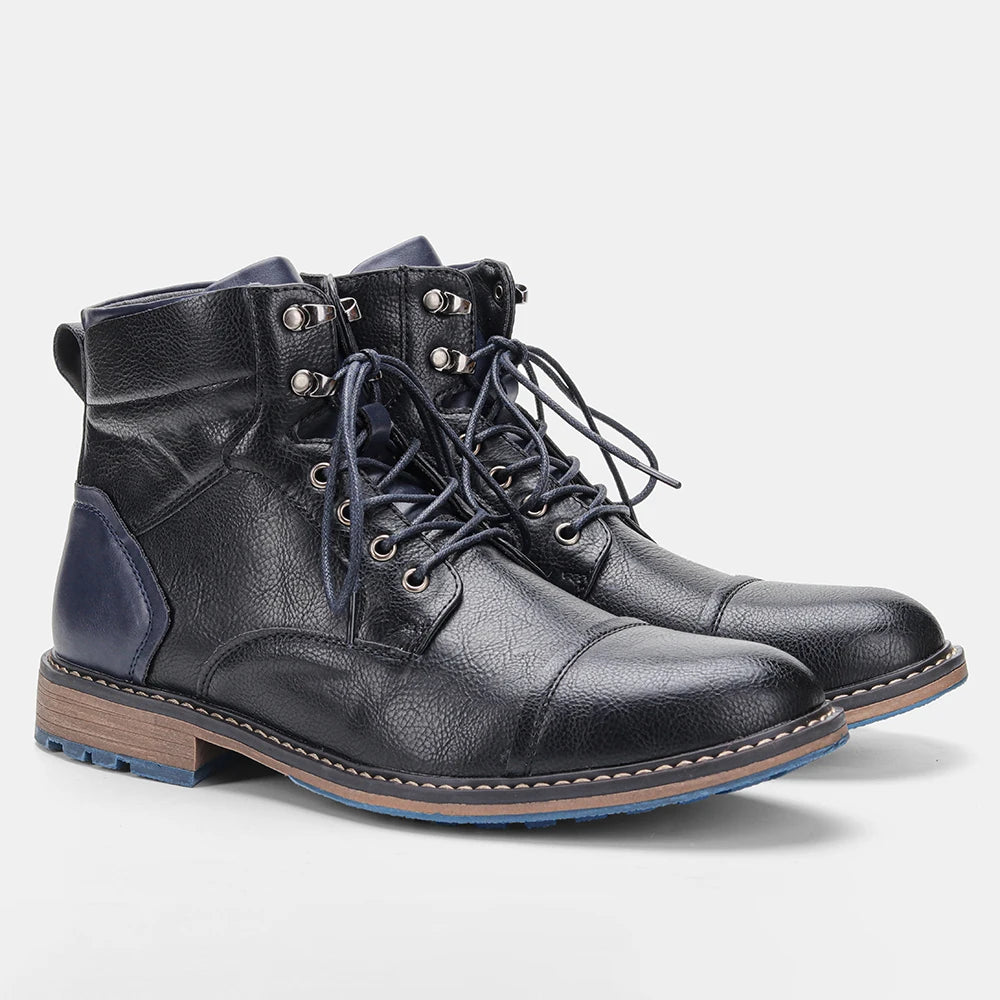 Brogue Chelsea Men Boots 2025 American Style Comfortable Fashion Leather Boots