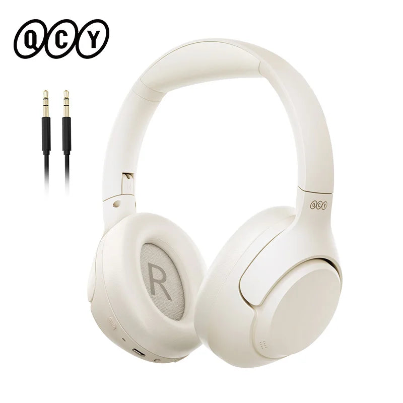 QCY H3 ANC Wireless Headphones Bluetooth 5.4 Hi Res Audio Over Ear Headset 43dB Hybrid Active Noise Cancellation Earphones 60 Hours Battery Life