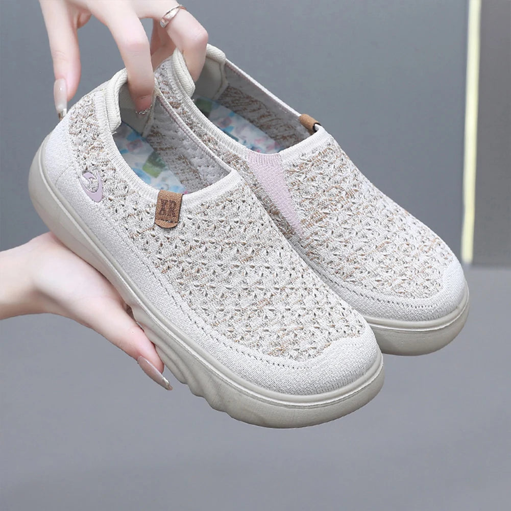 Women Anti Slip Thick Sole Walking Shoes Breathable Lightweight Comfortable Boat Shoes for Outdoor Travel