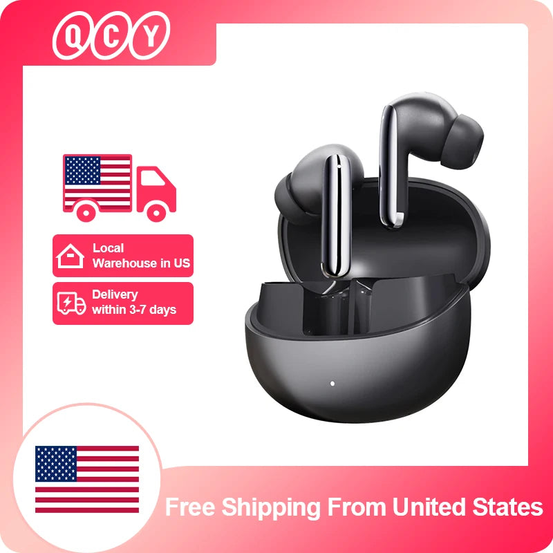 QCY MeloBuds Pro ANC Bluetooth 5.3 Wireless Earphones 46dB Hybrid ANC Hi-Res LDAC Earbuds 6 Mic Headphones 34 Hour Battery Life