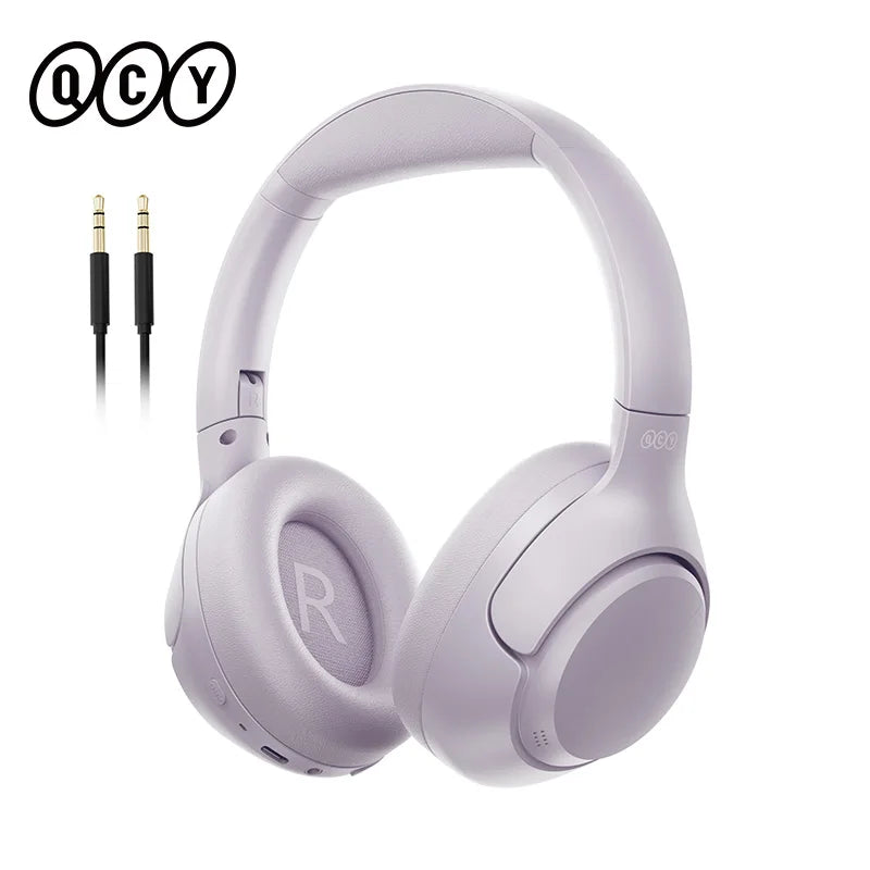 QCY H3 ANC Wireless Headphones Bluetooth 5.4 Hi Res Audio Over Ear Headset 43dB Hybrid Active Noise Cancellation Earphones 60 Hours Battery Life
