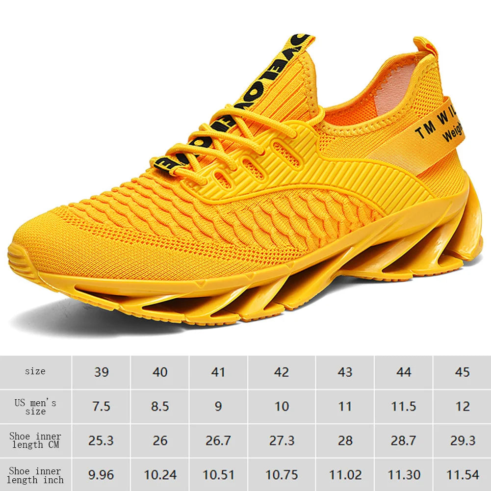 Men Mesh Walking Shoes Blade Running Shoes Breathable Tennis Sneakers Non Slip Athletic Shoes for Work Sports