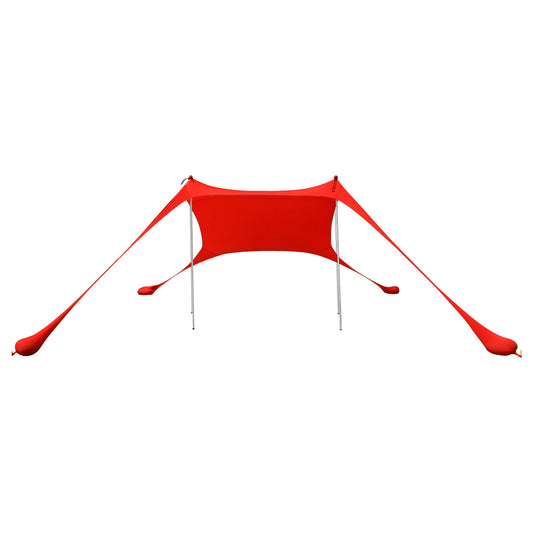 Hot Sell Portable Beach Canopy Tent Sunshade Polyester Fiber Easy Setup Outdoor Shelter for Camping Picnic Fishing Red