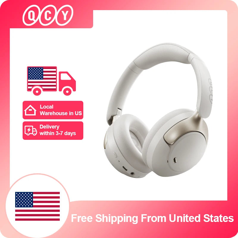 QCY H3 Pro ANC Wireless Headphone 50dB Noise Canceling Hi Res Spatial Audio Earphone LDAC Bluetooth 5.4 Over Ear Headset