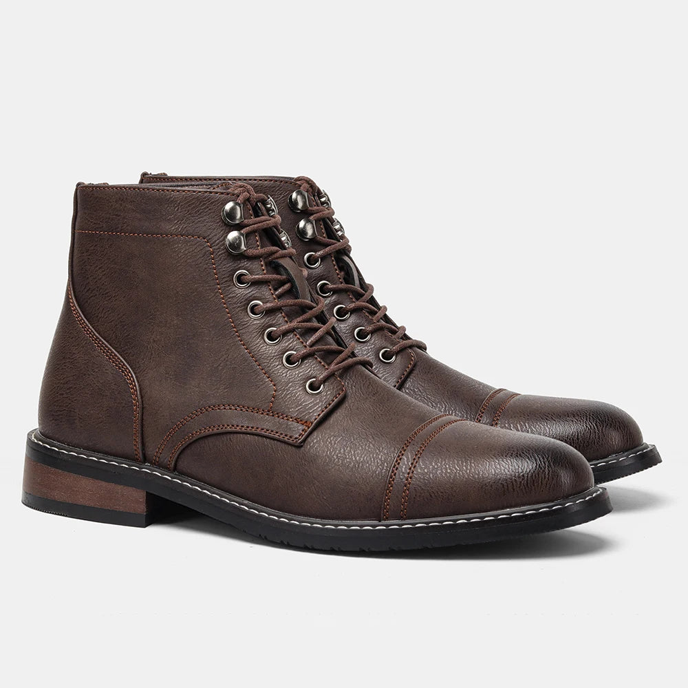 Brogue Chelsea Men Boots 2025 American Style Comfortable Fashion Leather Boots