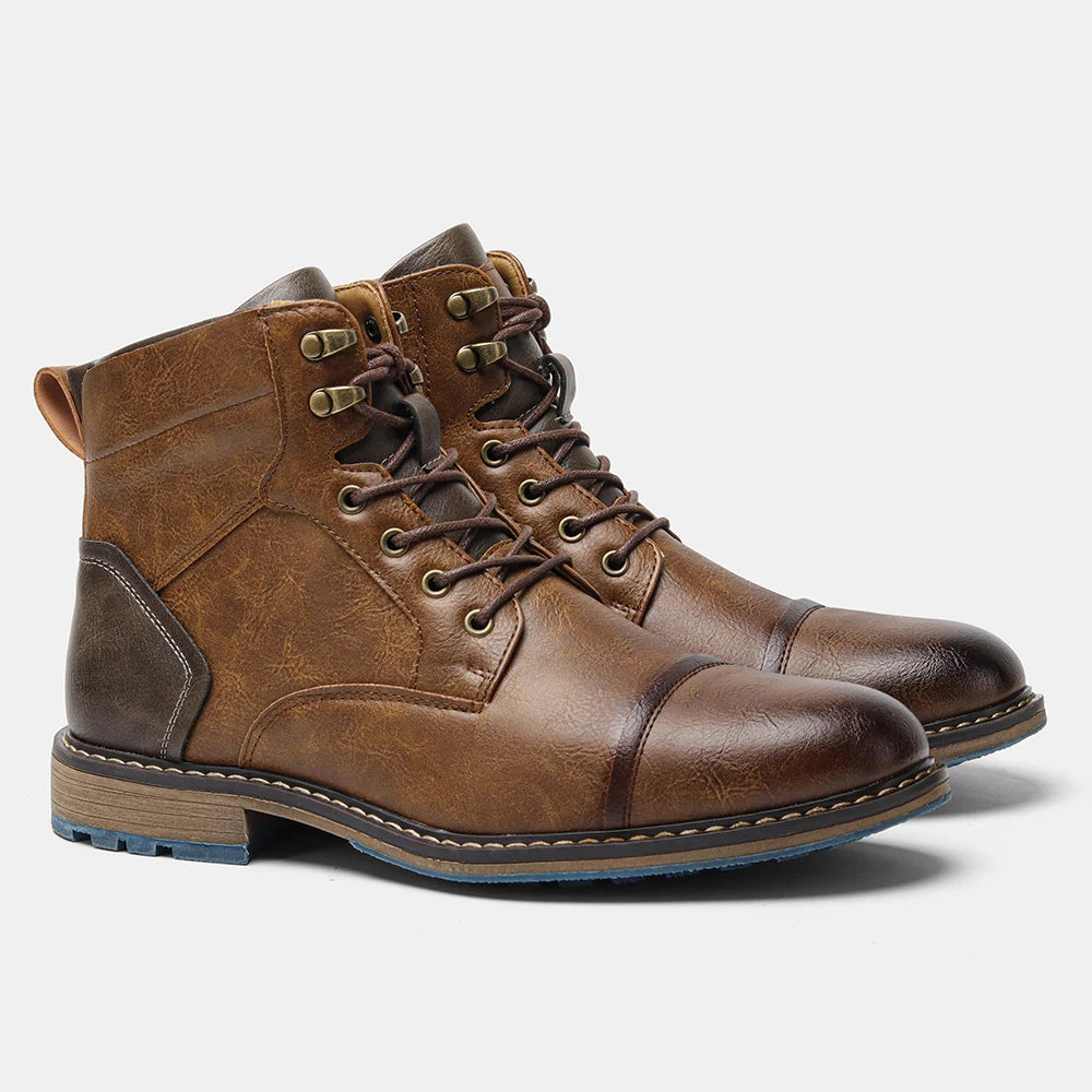 Brogue Chelsea Men Boots 2025 American Style Comfortable Fashion Leather Boots