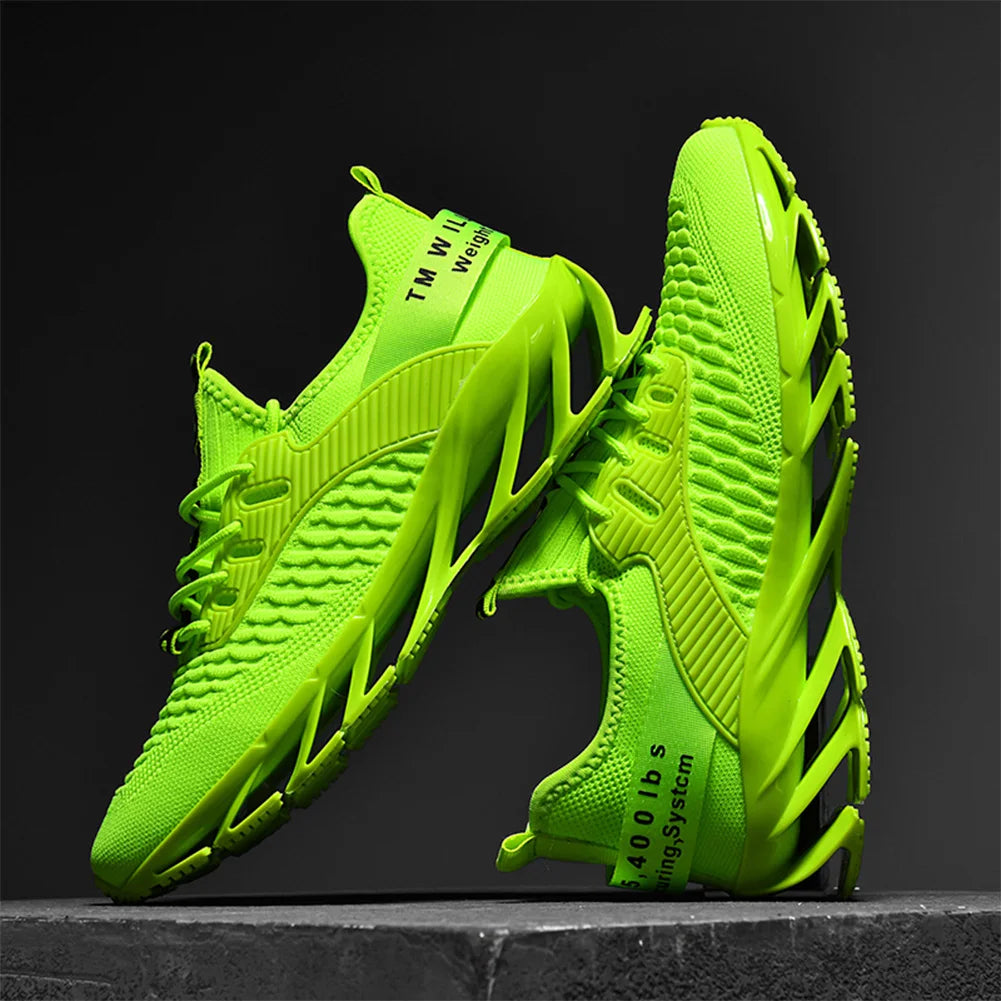 Men Mesh Walking Shoes Blade Running Shoes Breathable Tennis Sneakers Non Slip Athletic Shoes for Work Sports