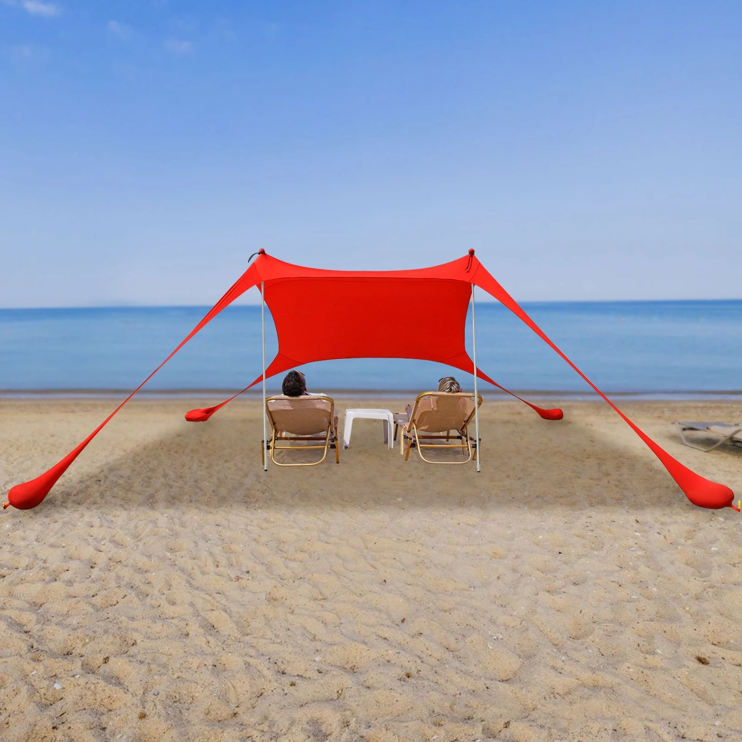 Hot Sell Portable Beach Canopy Tent Sunshade Polyester Fiber Easy Setup Outdoor Shelter for Camping Picnic Fishing Red