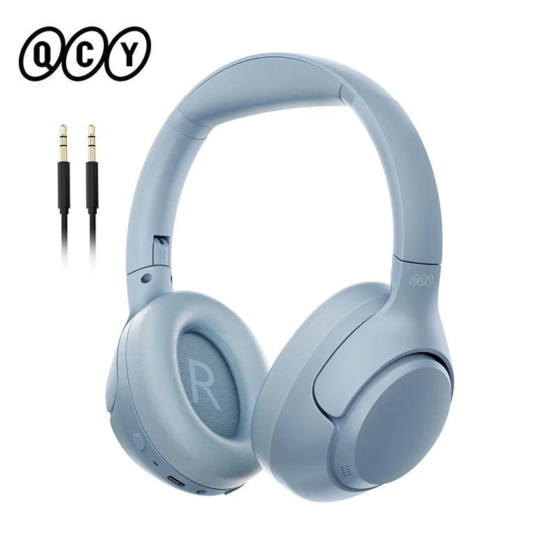 QCY H3 ANC Wireless Headphones Bluetooth 5.4 Hi Res Audio Over Ear Headset 43dB Hybrid Active Noise Cancellation Earphones 60 Hours Battery Life